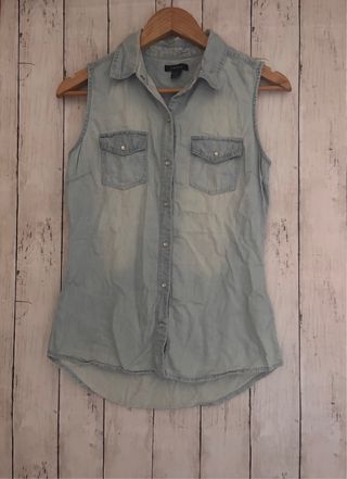 Camisa vaquera sin mangas AMISU Talla XS