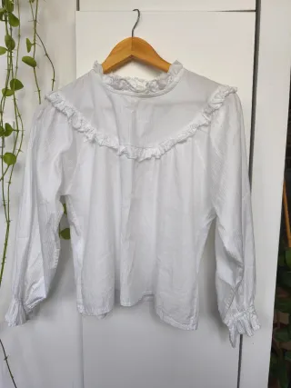 Camisa blanca mujer con volantes