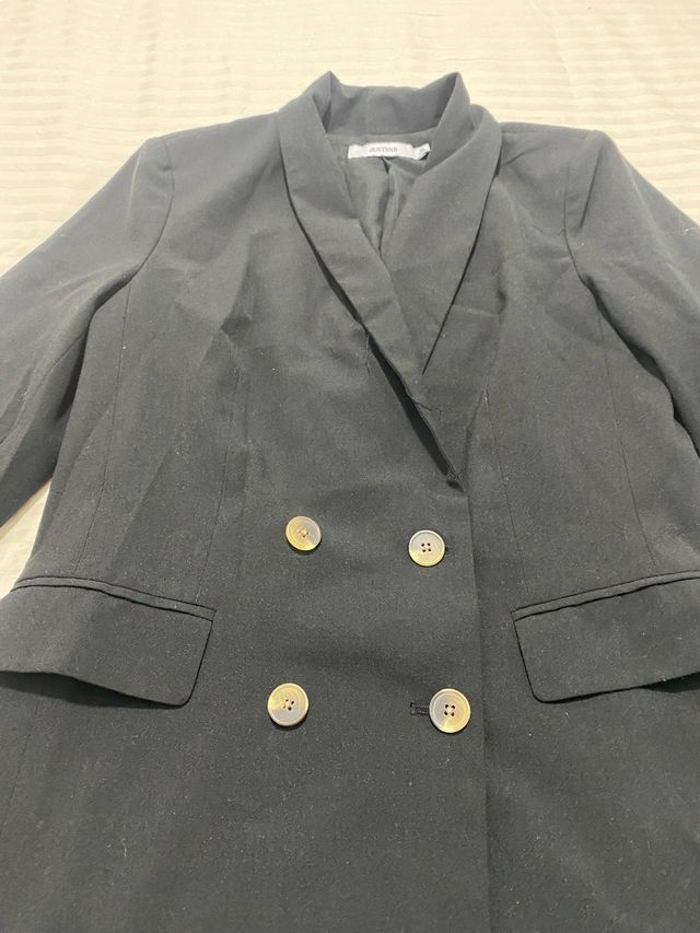 Blazer negro doble botonadura
