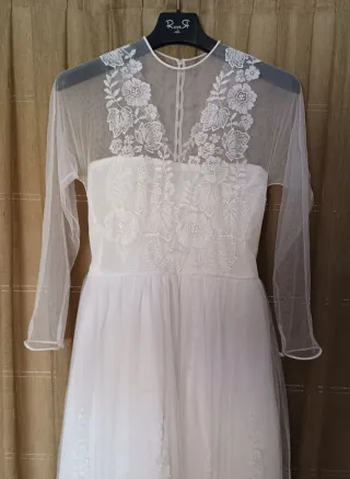 Magnífico y romántico vestido de novia blanco