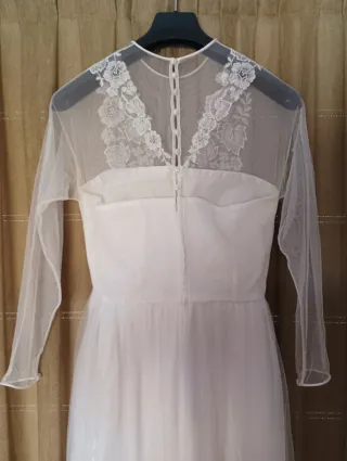 Magnífico y romántico vestido de novia blanco