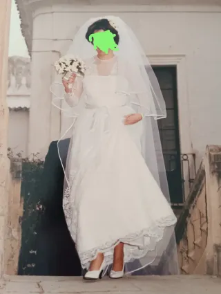 Magnífico y romántico vestido de novia blanco