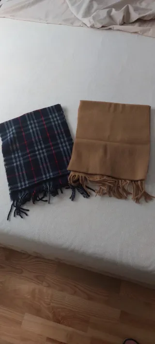 Lote 2 bufandas cuadros y camel