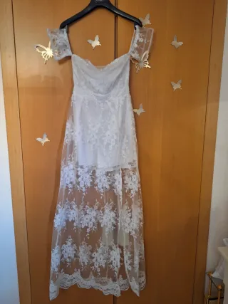 Mono Ibicenco Vintage Y2K Glamour Blanco largo 