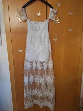 Mono Ibicenco Vintage Y2K Glamour Blanco largo 