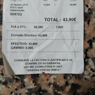 Batidora Jata 400W con Accesorios