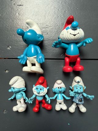 Lote 6 Figuras Pitufos PVC