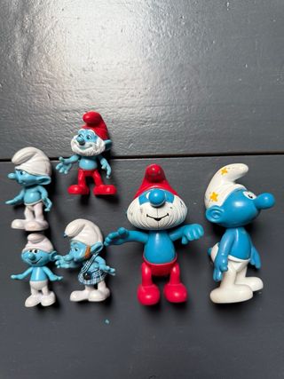 Lote 6 Figuras Pitufos PVC