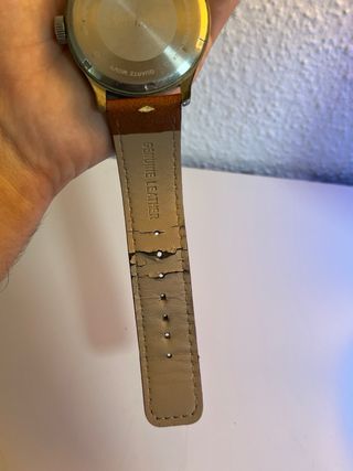 Reloj Skyline Correa Marrón y Esfera Plateada