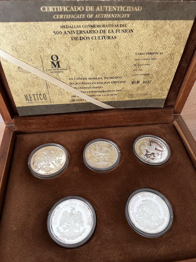 Set Plata Pura Mexico 500 Años 10 Onzas