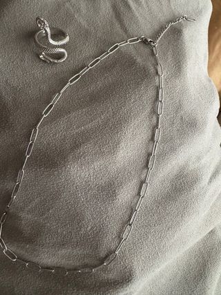 Collar y Anillo Serpiente Plata