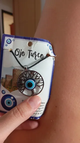 Collar Ojo Turco con purpurina Árbol de la Vida