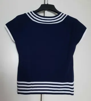 Jersey mujer azul marino y rayas blancas