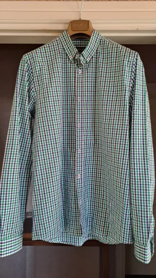 Camicia Uomo Zara Quadri Verdi Blu