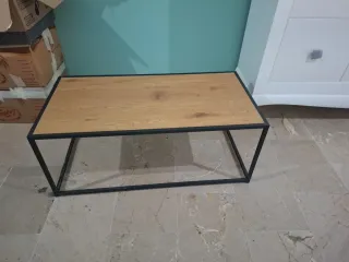 Mesa auxiliar madera y metal