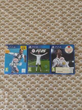 FIFA 18, FIFA 19 y FC 25 PS4