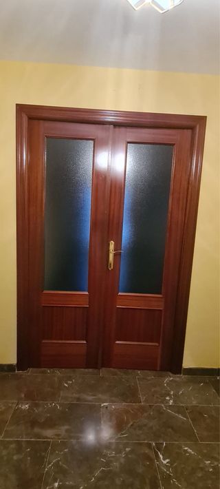 Puertas de madera con cristal