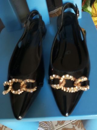 Scarpe donna eleganti nere con fibbia argento n.39