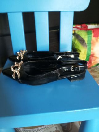 Scarpe donna eleganti nere con fibbia argento n.39