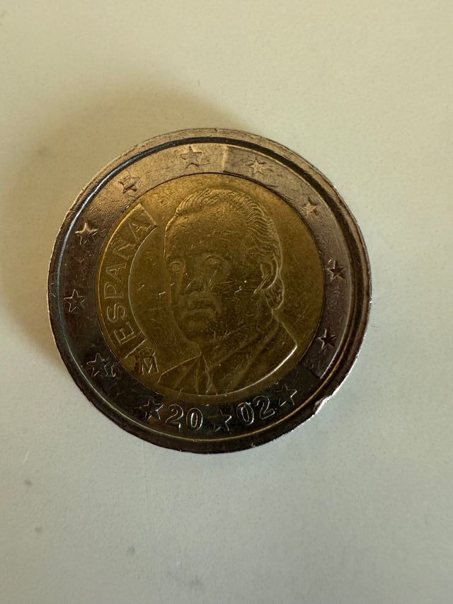 Moneda 2 euros española con error