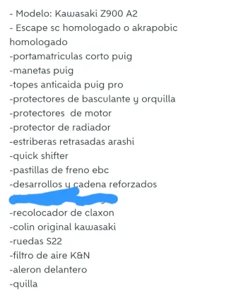 Kawasaki Z900 diciembre 2023 Carnet A2 15.000 km