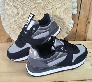 ByL Zapatillas Deportivas Negro/Plata