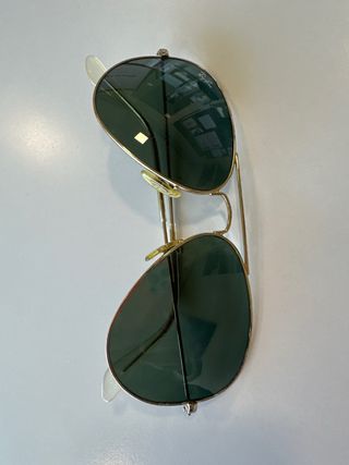 Gafas de Sol Ray Ban Aviator Doradas verde
