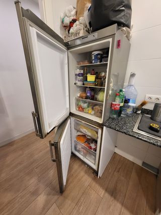 Nevera combinada con congelador.
