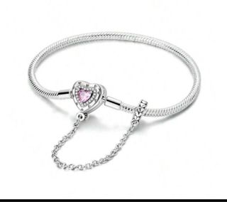 Pulsera Corazón Cadena Serpiente con Cadena Seg