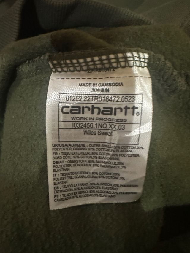 Sudadera Carhartt WIP Sweat Wiles Verde Oliva