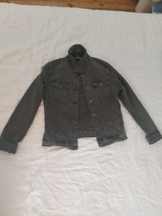 Chaqueta Denim Mujer Gris Oscuro