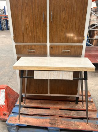 Mesa de cocina vintage madera y metal