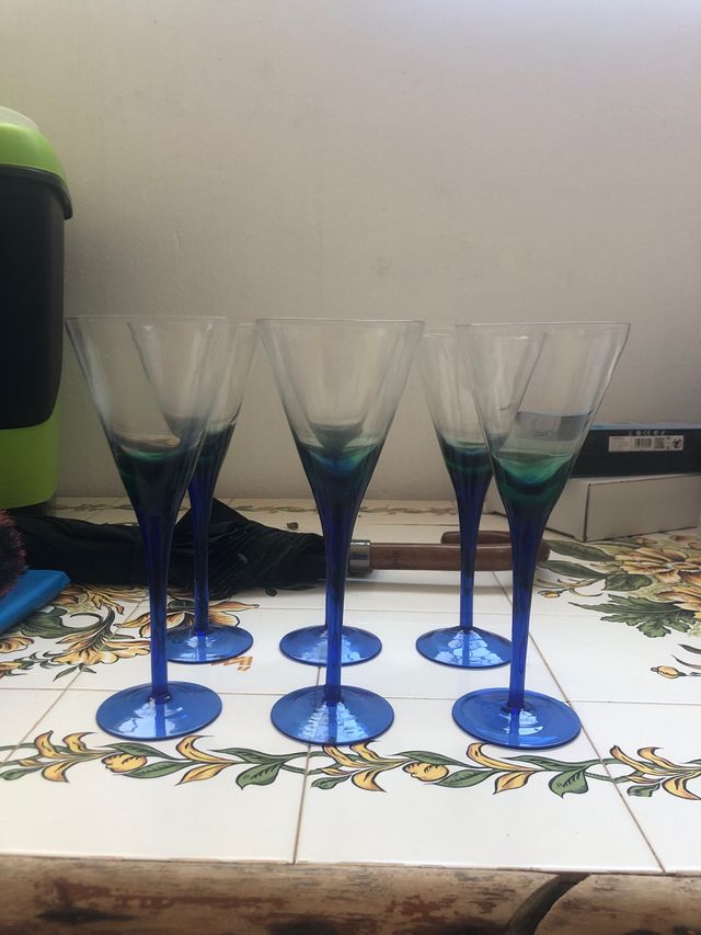 6 Copas de cóctel de cristal