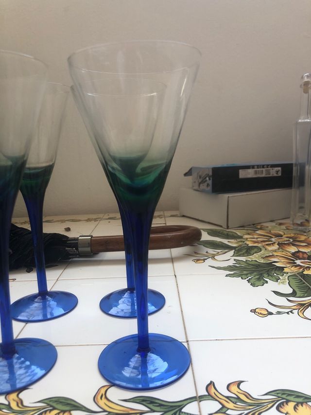 6 Copas de cóctel de cristal