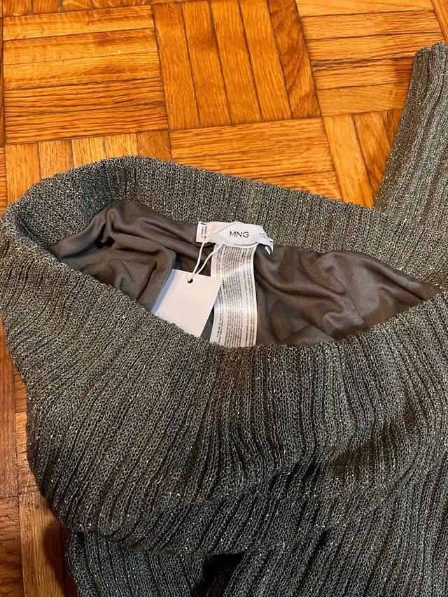 Pantalón de punto Mango con glitter.