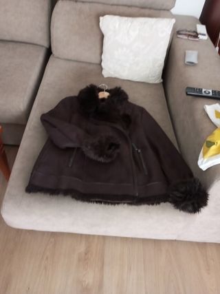 Abrigo Adolfo Domínguez Marrón Talla 44