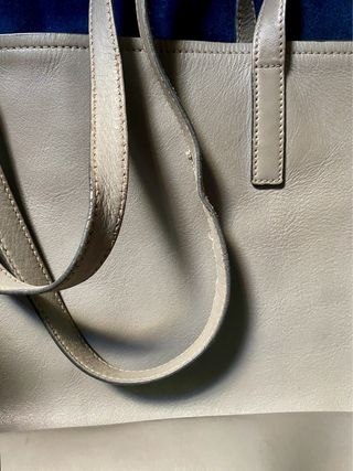 Bolso Tote Prada Gris Piel