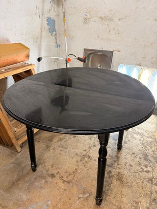 Mesa extensible redonda negra