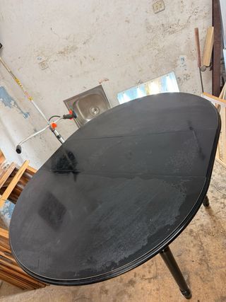 Mesa extensible redonda negra