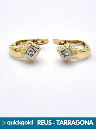 040-04-0265 PENDIENTES ORO 18K ROMBO 3.33GR.