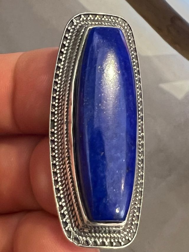 Anillo Plata 925 Lapislázuli Talla 10/11