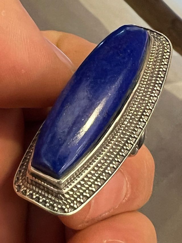 Anillo Plata 925 Lapislázuli Talla 10/11
