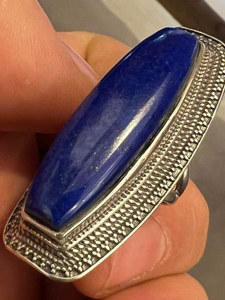 Anillo Plata 925 Lapislázuli Talla 10/11