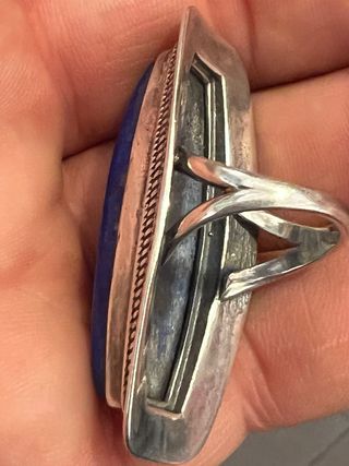 Anillo Plata 925 Lapislázuli Talla 10/11