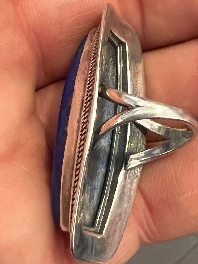 Anillo Plata 925 Lapislázuli Talla 10/11