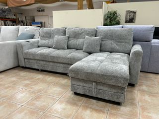 Sofá chaise longue 4 plazas cama +arcón Reversible