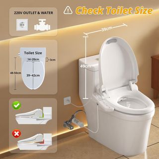 Bidé electrónico, asiento de inodoro inteligente c