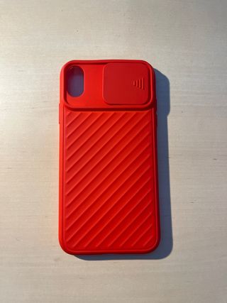 Custodia rossa per iPhone XR con cover per fotocamera