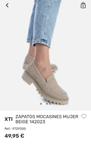 Mocasines beige suela track