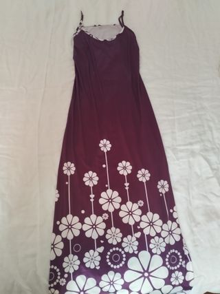 Vestido largo estampado flores S